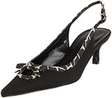 VANELi Women's Edie Slingback Pump,Black Drass Linen/Black Akha Fabric,7 M US