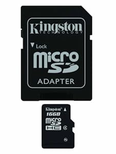 Kingston Carte mémoire microSDHC avec adaptateur SD Classe 4 16 Go