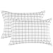 NANKO Grid Bed Pillow Case Set (2 Pack), White Grid Plaid Geometric Pattern Printed Pillowcases/Pillow Shams with Zip for Modern Duvet Cover/Bed Sheets Set- 20x30 inch Standard Queen Size
