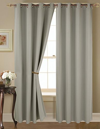 Empire Home Amber Solid Thermal Blackout Grommet Curtain Panel Extra Wide - Over 25 COLORS (84" Standard, silver)