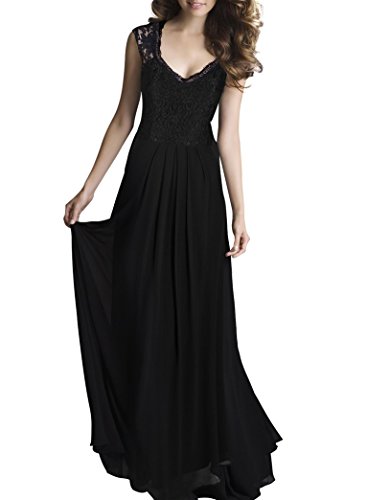 Voinnia® Women's Casual Deep V Neck Sleeveless Vintage Maxi Dress