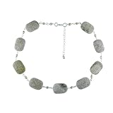 Sterling Silver Genuine Fossil Stone Necklace