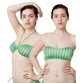 Buy American Apparel Stripe Nylon Tricot Bandeau Bikini Top
