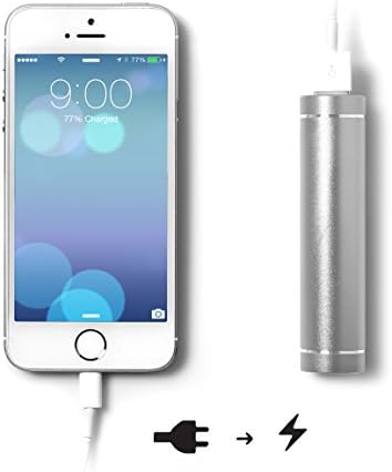 Ultra Portable USB External Battery Power Supply for iPhone 5 5S, GoPro Cameras, Ear Piece Headsets and Speakers (Shimmering Silver)