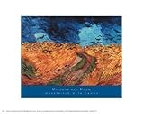 IMAGE OF Wheatfield with Crows, c.1890 MUSEUM WRAP CANVAS Print With Added Heavy BRUSHSTROKES Vincent Van Gogh 14x11