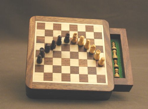 Sheesham Wood Square Magnetic Chess Set With drawer, 5