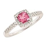 0.67cttw Pink Tourmaline Diamond Engagement Ring 14K White Gold