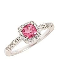 0.67cttw Pink Tourmaline Diamond Engagement Ring 14k White Gold by 
