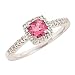 0.67cttw Pink Tourmaline Diamond Engagement Ring 14K White Gold