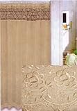 Crushed Voile Macrame Shower Curtain Serenity