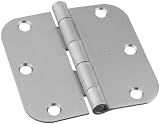 Stanley Hardware BB8033 3-1/2-Inch Full Mortise 5/8-Inch Round Corner Door Hinge, Satin Nickel