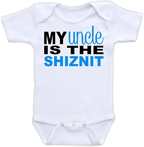 My Uncle Is the Shiznit - Funny Baby Bodysuit (Size 6M, Blue)