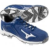 Mizuno Men's 9-Spike Blaze Elite Low G2 Amp Baseball Cleat,Royal/White,11 M US