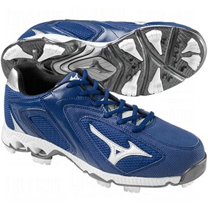 Mizuno Men's 9-Spike Blaze Elite Low G2 Amp Baseball Cleat,Royal/White,11 M US