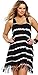 Swimsuitsforall Women's Plus Size Tie Dye Racer Back Fringe Dress