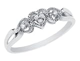 Diamond Heart Promise Ring in White Gold