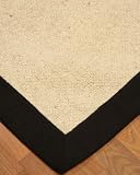 Natural Living 100% Wool Area Rug Carpet - Black - 5 Sizes Available