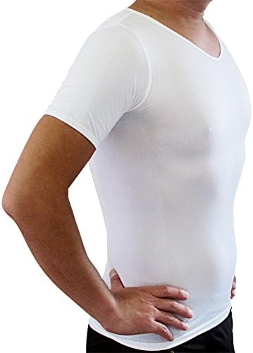 Compression V-neck Muscle Undershirt White XS (Pack of 2)