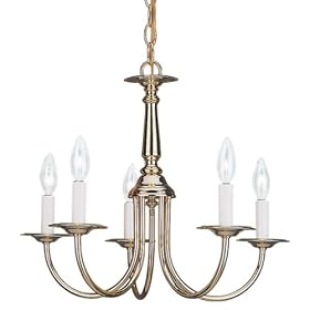 Sea Gull Lighting 3916-02 Traditional Five-Light Chandelier, Brass Finish by Sea Gull Lighting