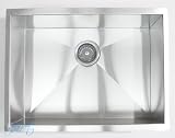 23 Inch Stainless Steel Undermount Single Bowl Kitchen / Bar / Prep Sink Zero Radius Design