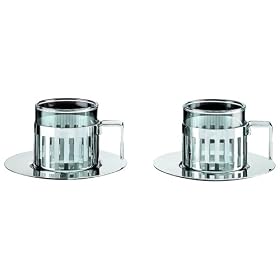 Alessi Coffee Cups and Saucers, Set of 2 (ARDT SET)