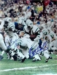 Emerson Boozer & Matt Snell Autographed/Hand Signed 11x14 Photo (New York Jets)- Super Bowl III - Ve