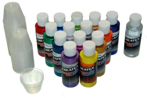 14 Pearlized/Pearl CREATEX AIRBRUSH PAINT COLORS SET