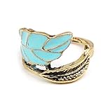 Unique & Elegant Fashion Jewelry - Vintage Copper Tone Enamel Leaf Ring