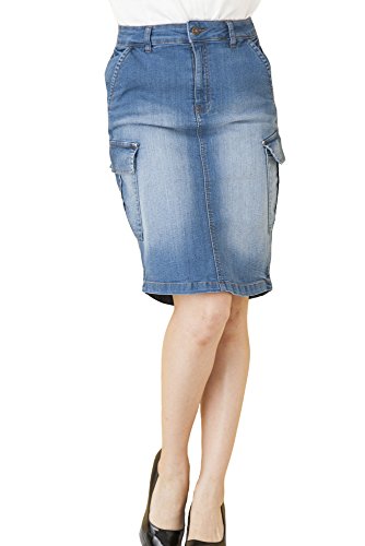 (Goldjapan)ゴールドジャパン 大きいサイズ レディース ストレッチ デニムスカート タイトスカート ハーフ丈 ひざ丈 膝丈 膝下 膝丈スカート フレア スカート フォーマル 結婚式 二次会 入学式 入園式 カジュアル エレガント きれいめ 美脚 wd-0131