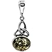 Baltic Green Amber and Sterling Silver Celtic Oval