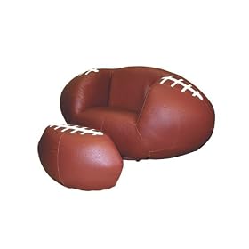 2 pcs Swivel Chair and Ottoman Set with Football Design by visiondecor Furniture