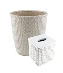 Amazon.com: Bathroom Sets Bathroom Trash Can Waste Baskets & Tissue Box ...