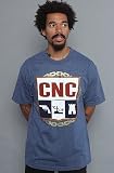 Crooks and Castles The CNC Tee in Denim Heather,T-shirts for Men