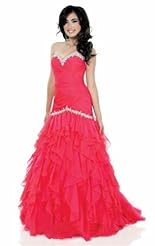 Applique Crystals Beaded Lace Crystal Chiffon/Taffeta/Tulle Evening Dress/Quinceanera Dress 
