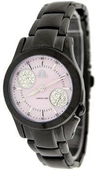JLO Women's Black IP Double Diamond Eye Watch #2373PMBK