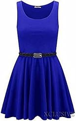 Plus Size Belted Peplum Sleeveless Bodycon Dress/Skater Dress/Midi Dress 