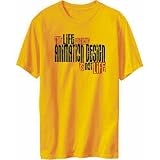 T-Shirt Mens Yellow  Life without Animation Design is not life  Hobbies