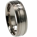 Titanium Ring w/ matte and shiny polish - Width: 7mm