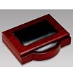 Rosewood and Leather Memo Holder