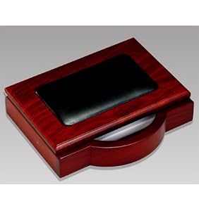 Rosewood and Leather Memo Holder