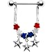 Handcrafted Patriotic Star Nipple Ring