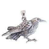Silver Raven Pendant Totem Wiccan Pagan Symbol Of Creation and Magic