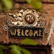 NOVICA Iron welcome sign, 'Peaceful Welcome'