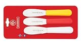 Mundial SCRYW5688E-3 3-1/2-Inch Serrated Edge Sandwich Spreader, Set of 3, Red