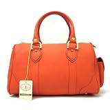 L.A.P.A. Italian Designer Bowling-style Handbag in Orange Leather (Apparel)