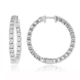 Ladies 1.50CT Diamond Hoop Earrings