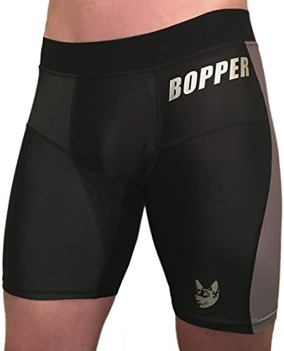 Bopper's Mens Compression Shorts Black and Gray (Small)