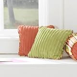 Decorative Pillow 10' x 10' Russet Chenille w/ Stripe Cord