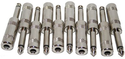 1/4 TS Mono Phone Plug Connector - 10 Pack