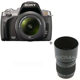 Sony (alpha) A330 10.2 Megapixel DSLR Camera with 18-55mm SAM Kit Lens, Sony 55 - 200mm f/4-5.6 Mechanical AF Zoom Lens
